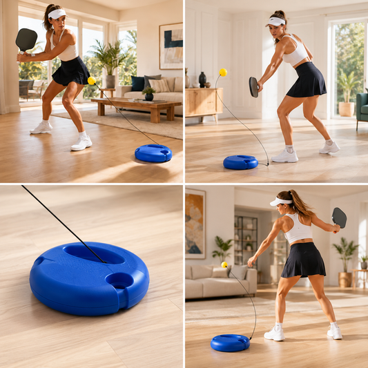 Pickleball Trainer Set – 40-Hole Ball with Elastic String & Base Home Select My