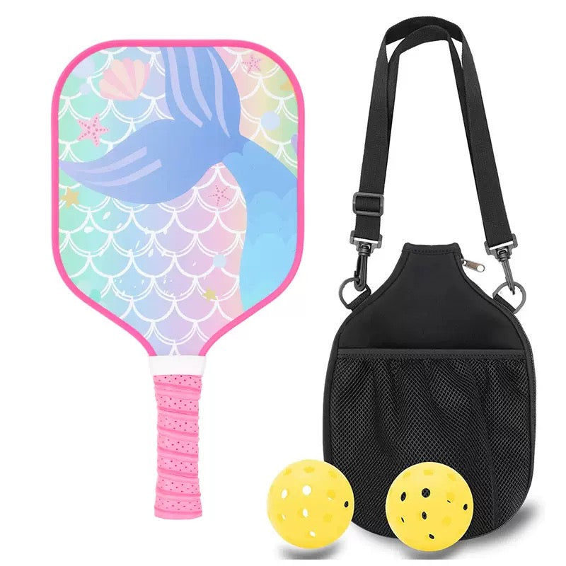 Kids Pickleball Paddle Set with 2 Balls & Carry Bag