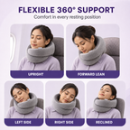 360° Rotating Memory Foam Travel Neck Pillow – Dual-Layer 3D Support with Eye Mask, Earplugs & Storage Bag Home Select My