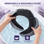 360° Rotating Memory Foam Travel Neck Pillow – Dual-Layer 3D Support with Eye Mask, Earplugs & Storage Bag Home Select My