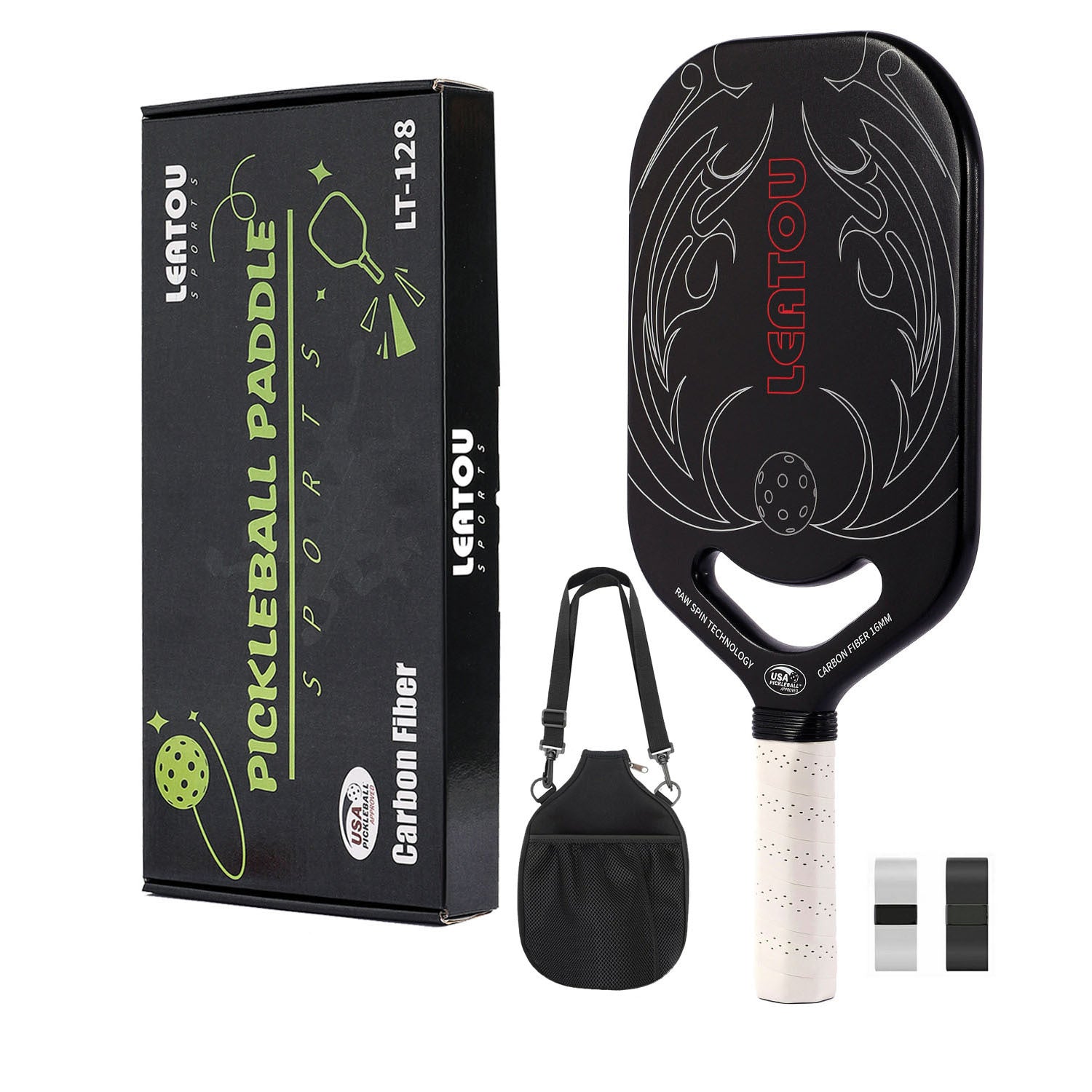 Pro Thermoformed Carbon Fiber Pickleball Paddle | Honeycomb Core Gift Set Home Select My