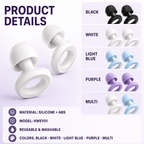 Reusable Silicone Earplugs – Noise Reduction for Sleep, Study & Focus Home Select My