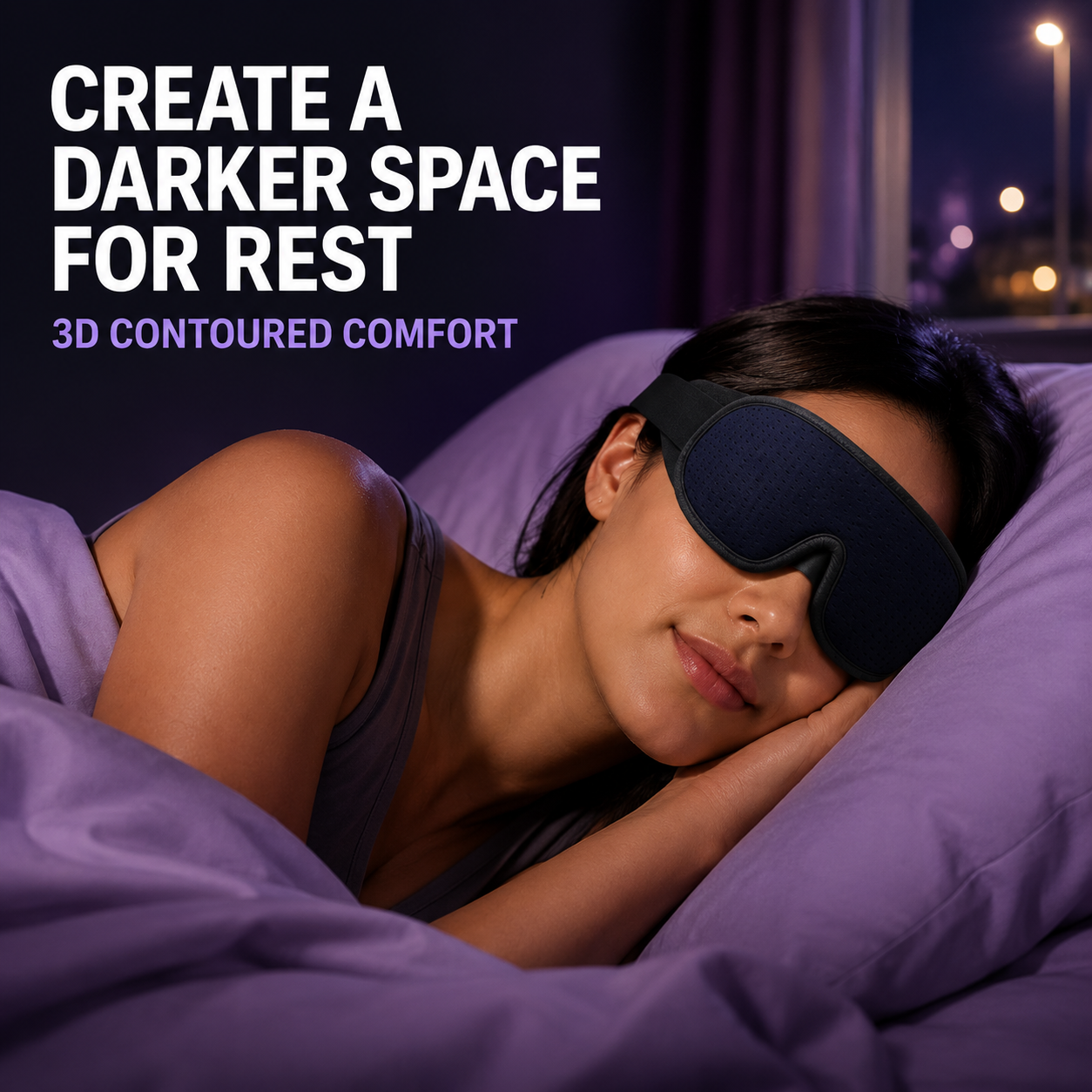 3D Contoured Sleep Mask – 100% Blackout, Breathable Mesh for Deep Sleep Home Select My
