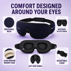 3D Contoured Sleep Mask – 100% Blackout, Breathable Mesh for Deep Sleep Home Select My