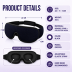 3D Contoured Sleep Mask – 100% Blackout, Breathable Mesh for Deep Sleep Home Select My