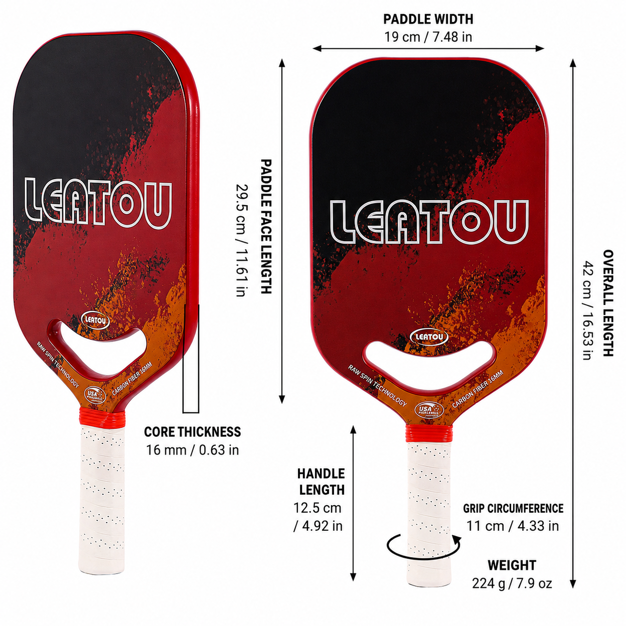 Pro Thermoformed Carbon Fiber Pickleball Paddle | Honeycomb Core Gift Set Home Select My