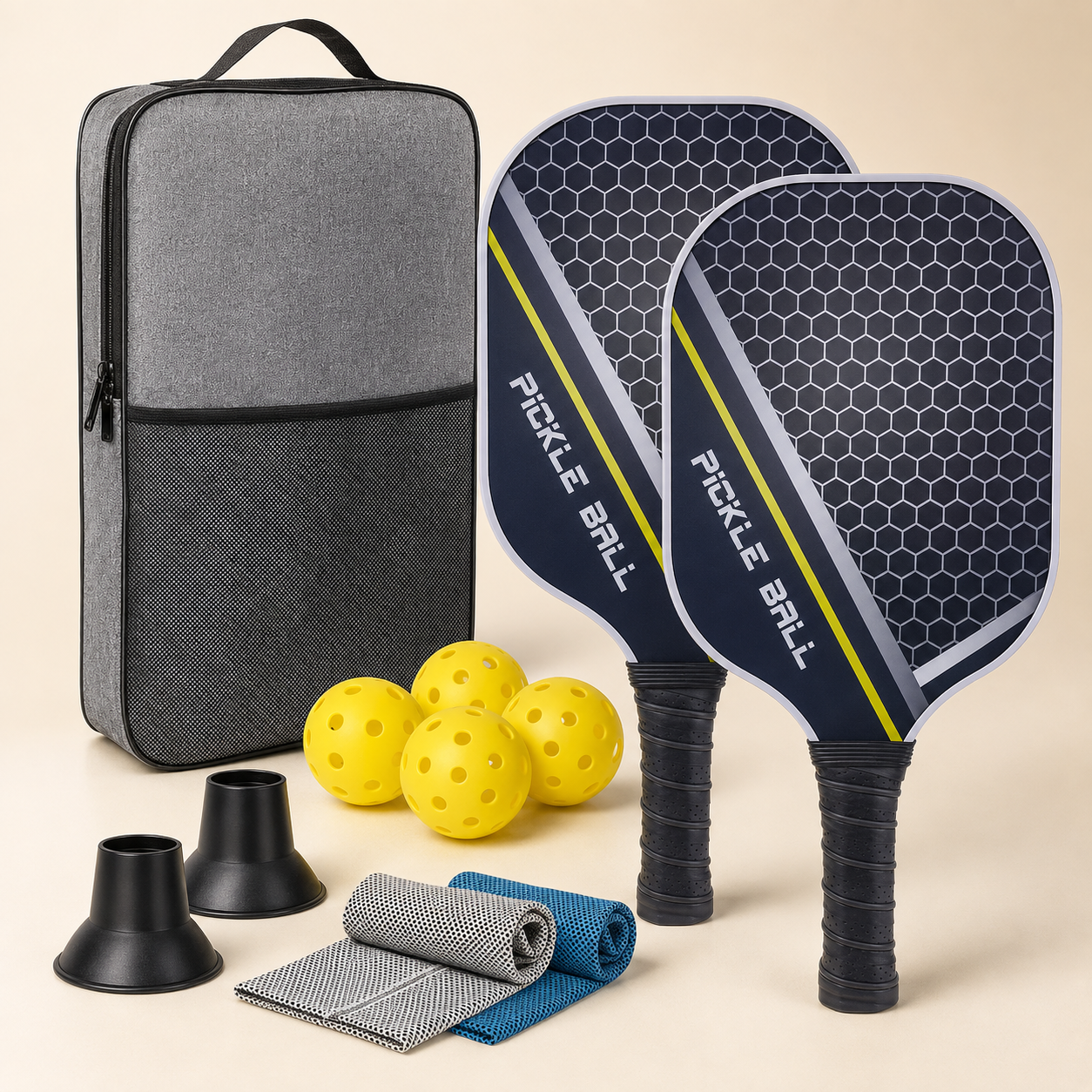 Pickleball Paddle Set for 2 – Carbon Fiber Paddles, 4 Balls, Bag & Accessories Home Select My