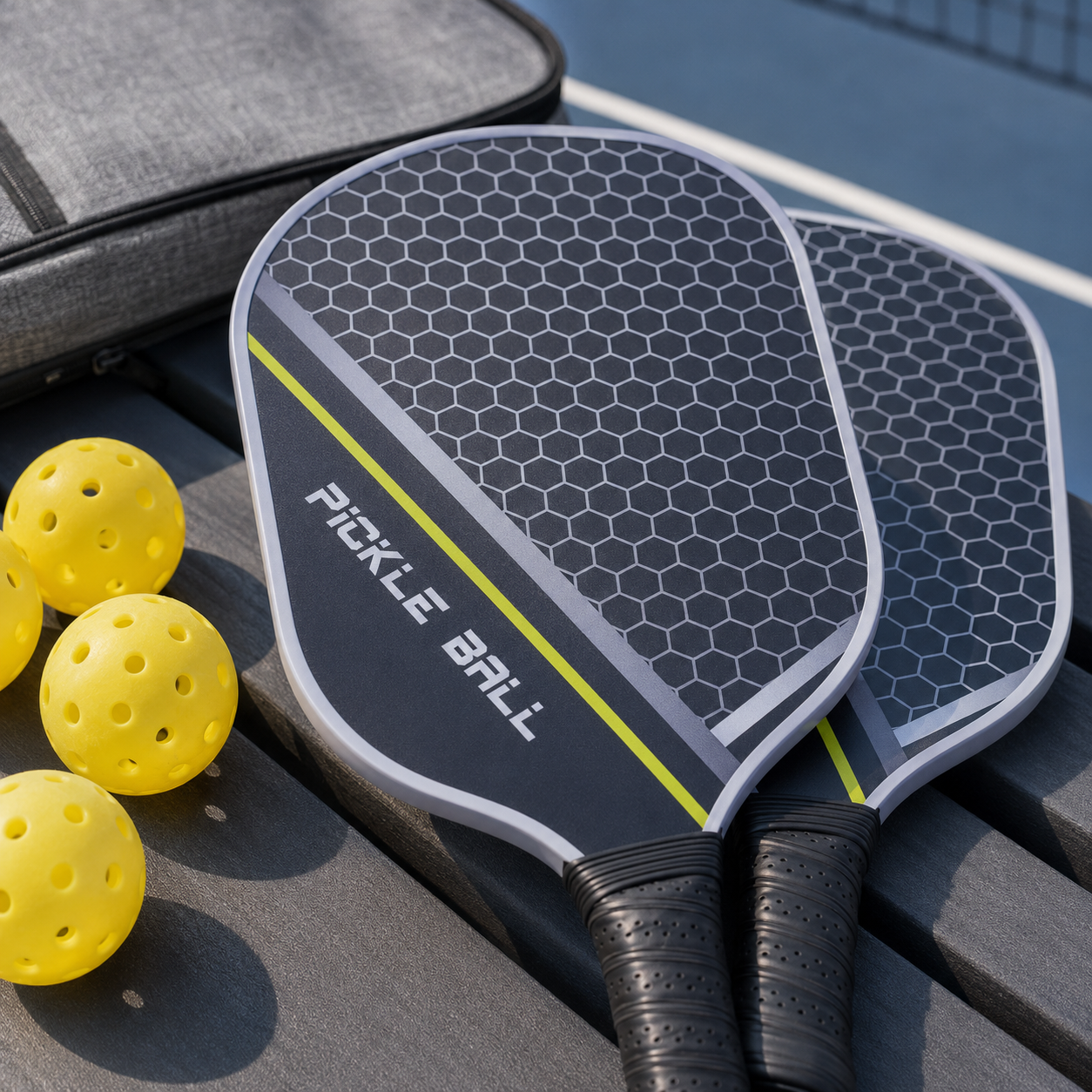 Pickleball Paddle Set for 2 – Carbon Fiber Paddles, 4 Balls, Bag & Accessories Home Select My