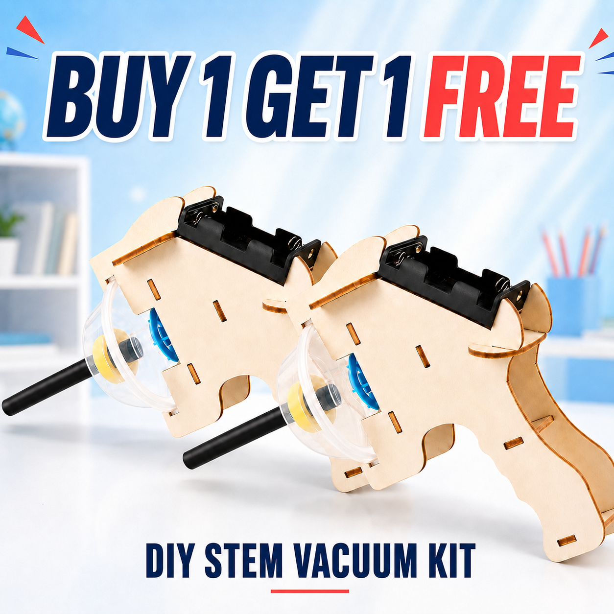DIY Mini Vacuum Gun STEM Science Kit for Kids | Educational Build & Learn Toy