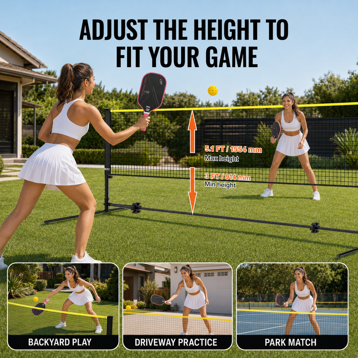 14ft Wide Foldable Pickleball Net Home Select My