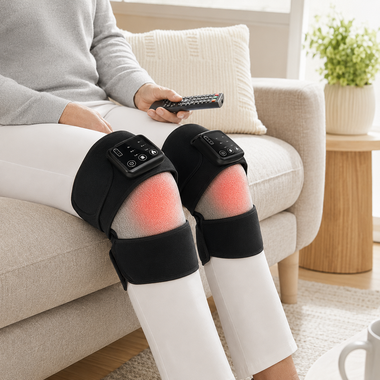 Heated Vibration Massage Knee Pad – Electric Warming Knee Brace for Pain Relief Home Select My