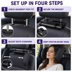Car Headrest Neck Pillow – 180° Adjustable Support for Road Trips & Travel Home Select My