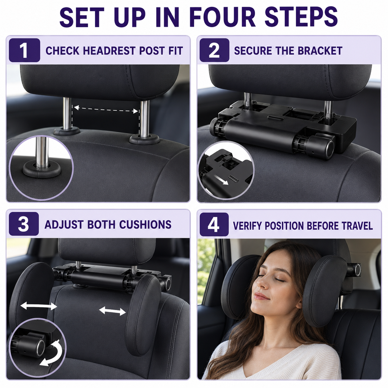 Car Headrest Neck Pillow – 180° Adjustable Support for Road Trips & Travel Home Select My