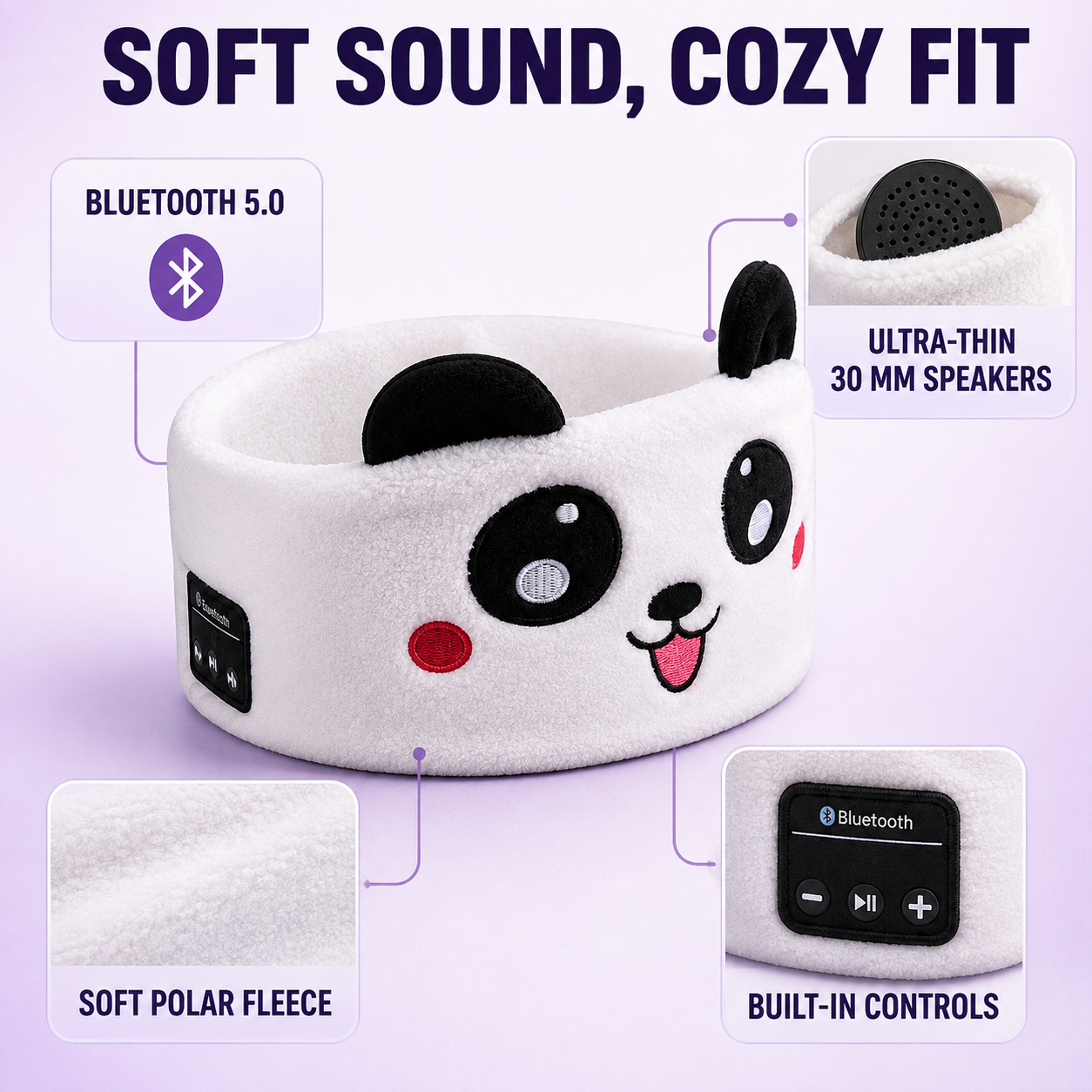 Kids Wireless Sleep Headband – Soft Bluetooth Headphones for Bedtime Home Select My