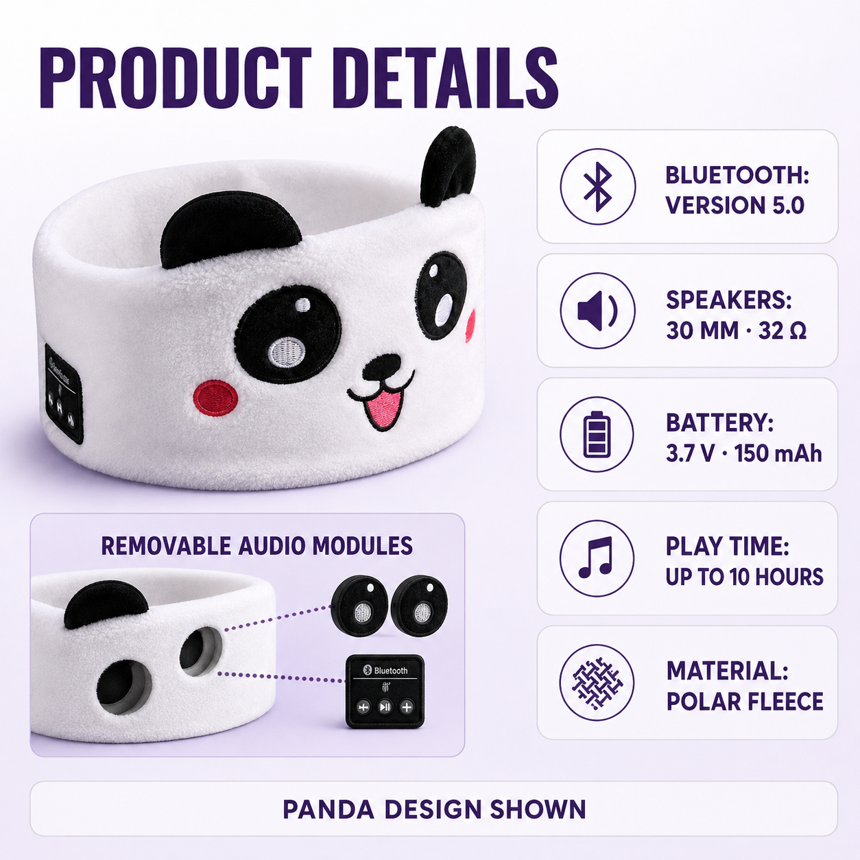 Kids Wireless Sleep Headband – Soft Bluetooth Headphones for Bedtime Home Select My