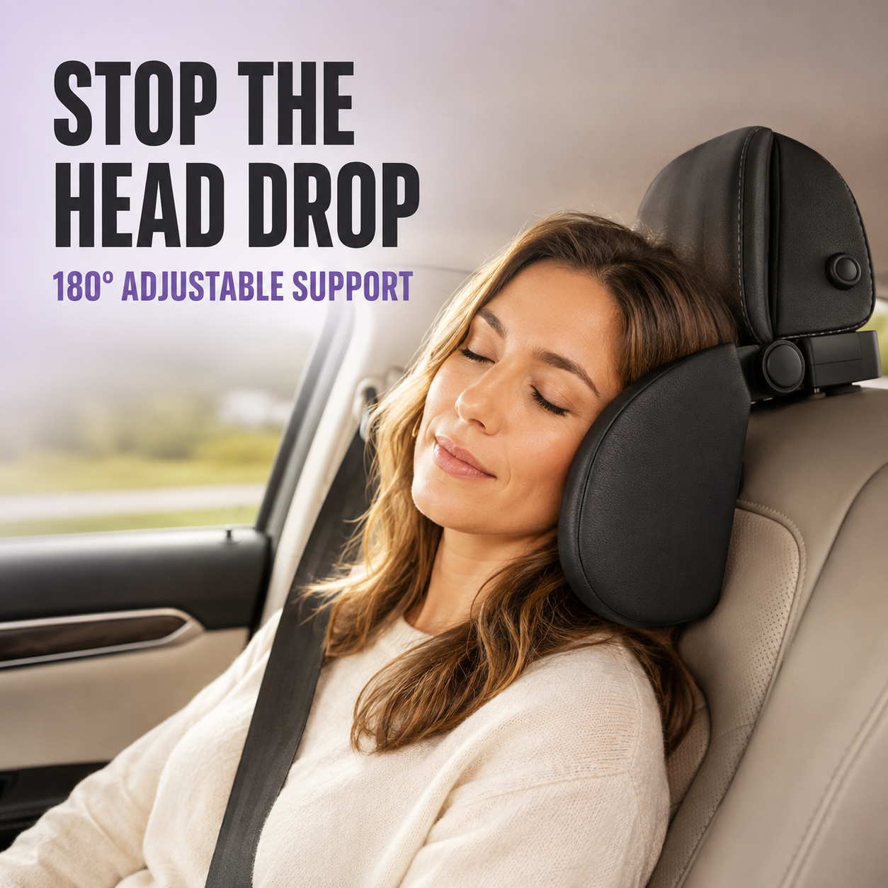 180° Adjustable Car Headrest Pillow – Road Trip Comfort Home Select My