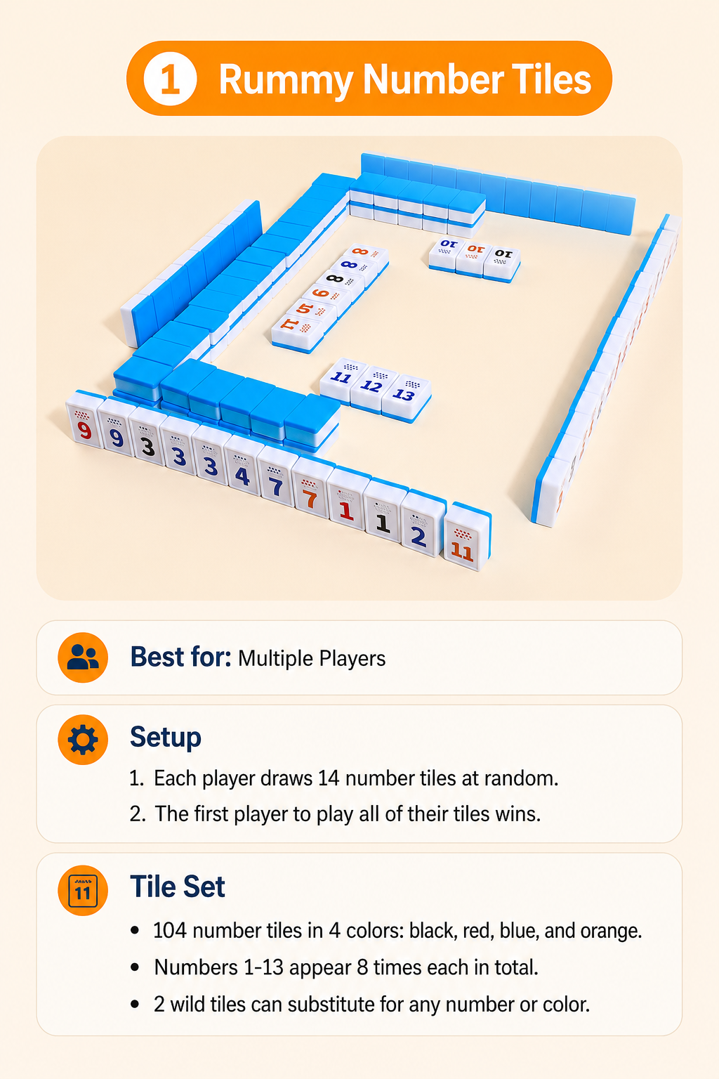 Number Tile Strategy Board Game for Kids & Families | Math Thinking Educational Toy