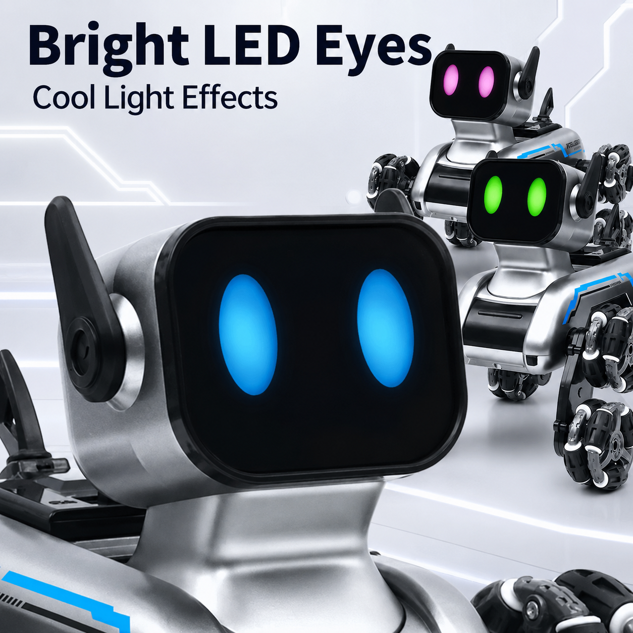 Remote Control Stunt Robot Dog Toy with Gesture Watch, LED Eyes, Music & 360° Tricks – Rechargeable Gift for Kids 6+