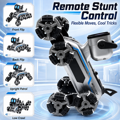 Remote Control Stunt Robot Dog Toy with Gesture Watch, LED Eyes, Music & 360° Tricks – Rechargeable Gift for Kids 6+
