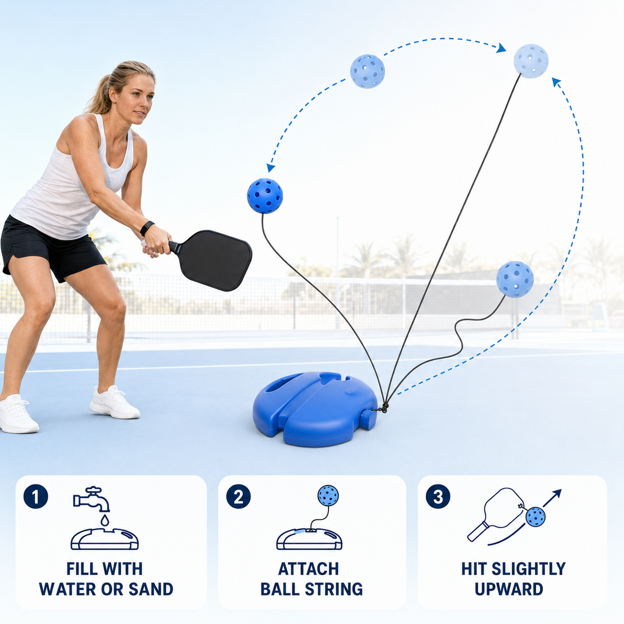 40-Hole Outdoor Pickleball Set（Solo Training）