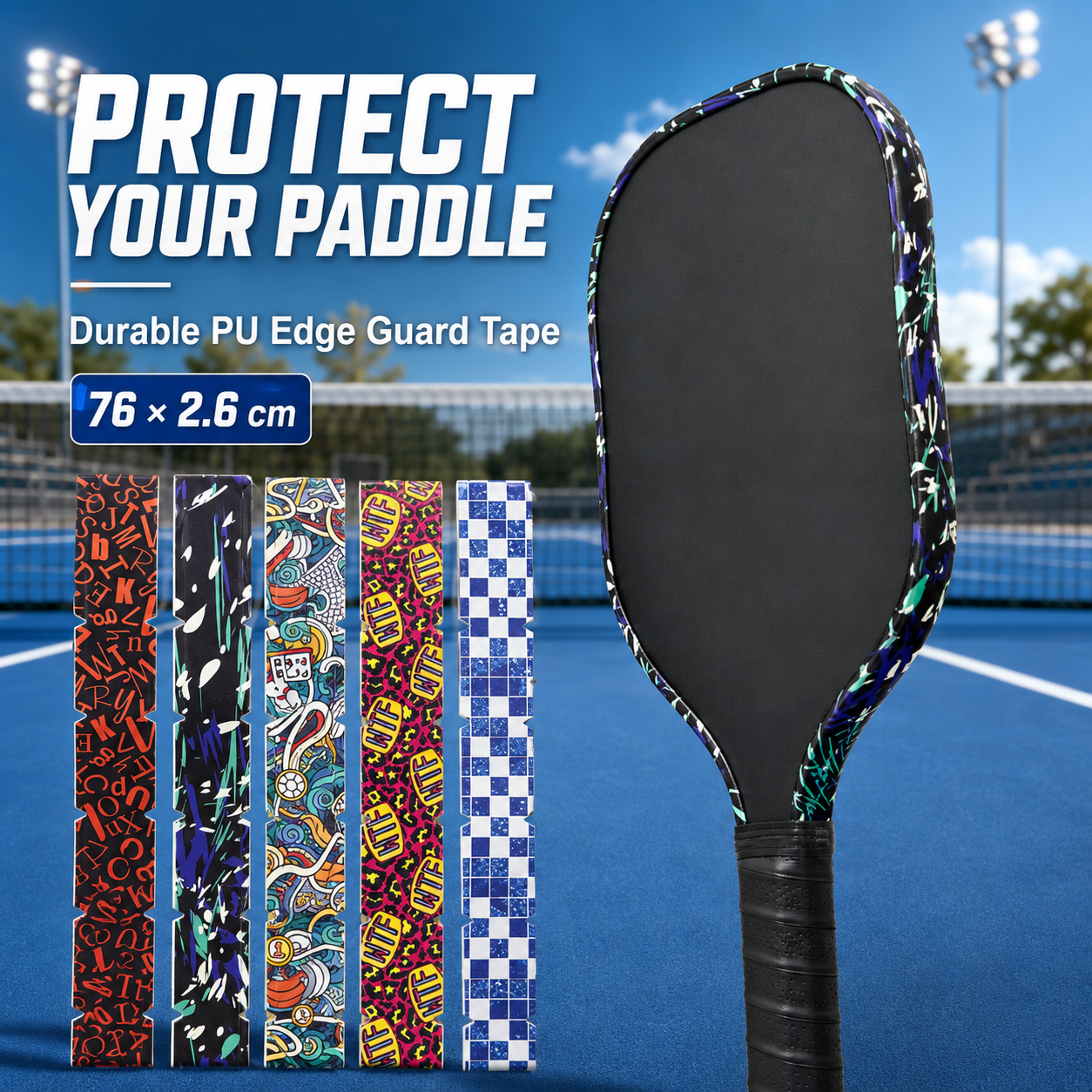 Pickleball Paddle PU Edge Protector Tape(Buy one free one)