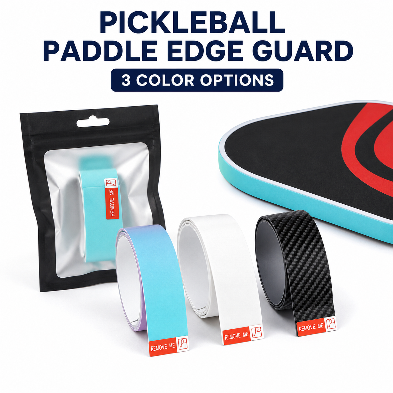 Pickleball Paddle Edge Guard Tape(Adhesive Rim Protector)