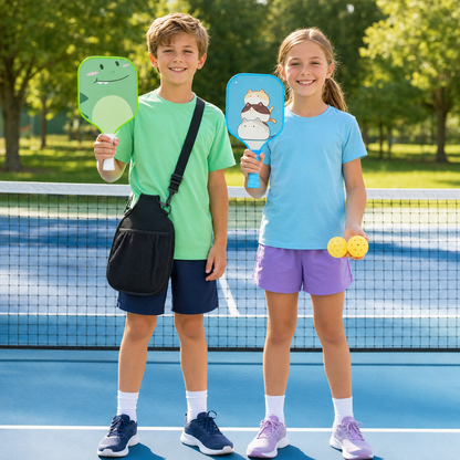 Kids Pickleball Paddle Set with 2 Balls & Carry Bag