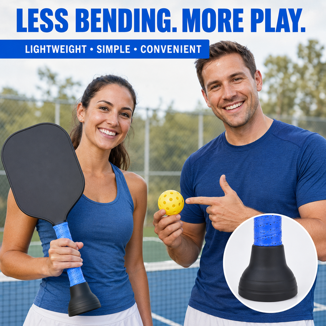 2-Pack Pickleball Ball Retriever – No-Bend Pickup Cup for Paddle Handles