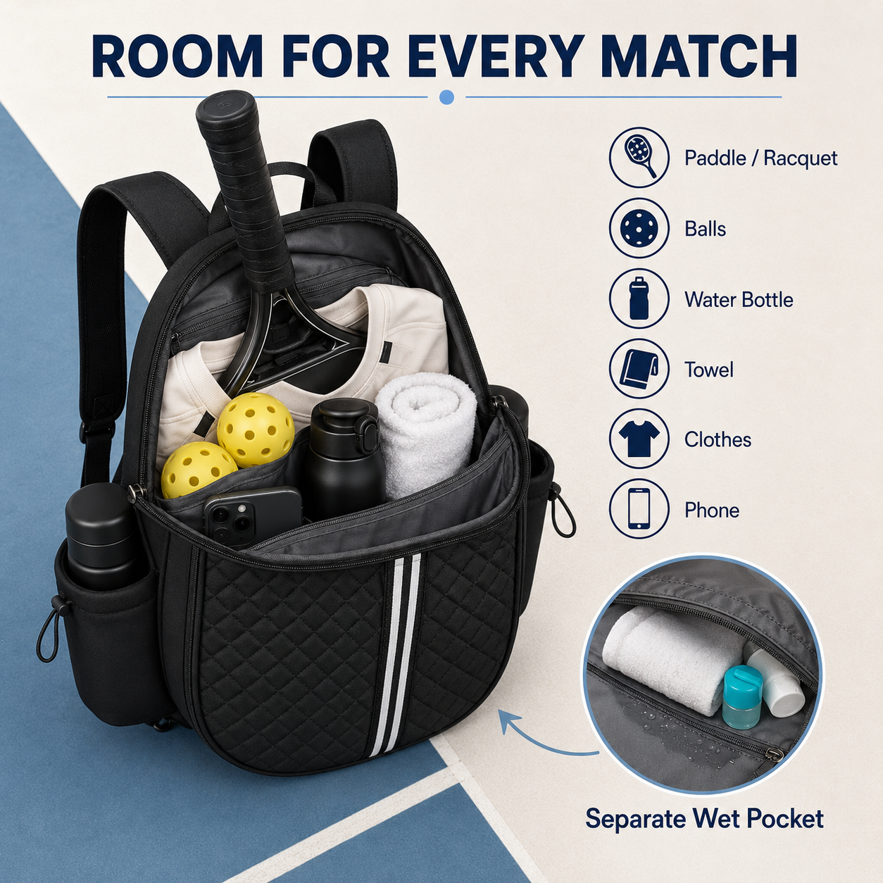 Convertible Pickleball & Tennis Backpack