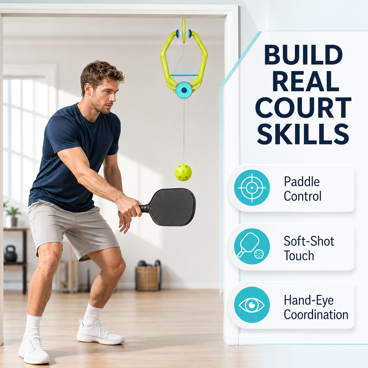 Pickleball Trainer Set – 40-Hole Ball for Indoor & Outdoor Use