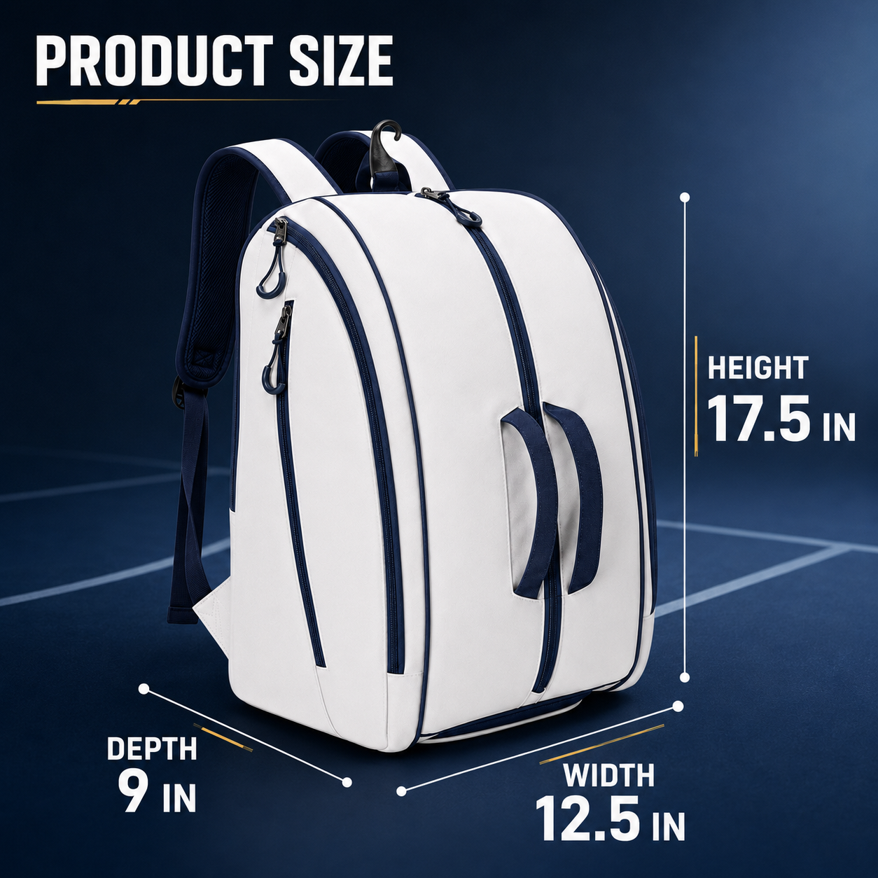 Pro Court Pickleball Backpack with Shoe Compartment | 4-Paddle Capacity Home Select My