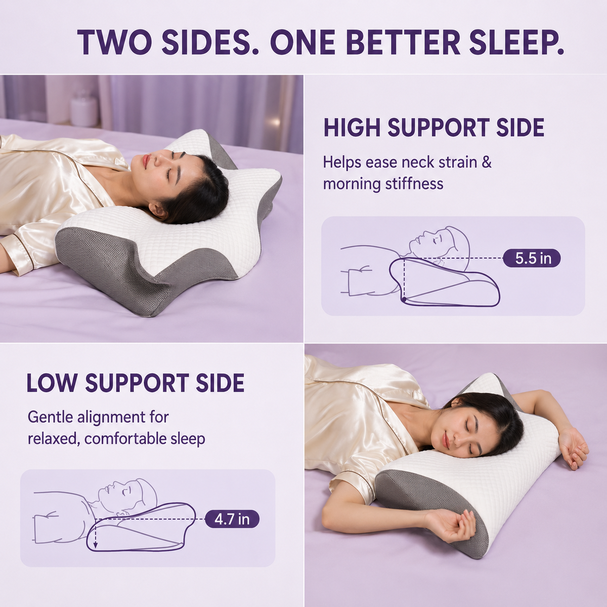 Orthopedic Cervical Pillow for Neck Pain Relief – Memory Foam, Ergonomic Support for Side, Back & Stomach Sleepers Home Select My